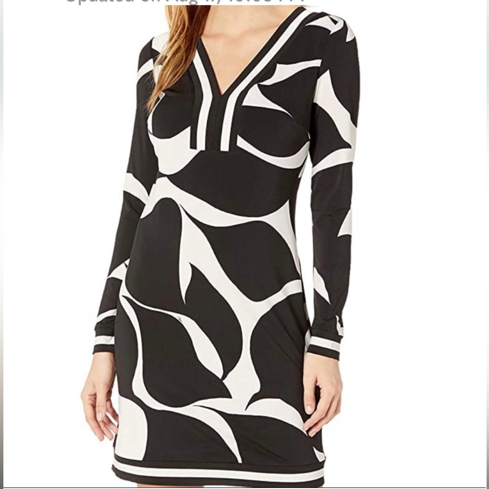 Trina Turk Finn Dress Graphic Black White